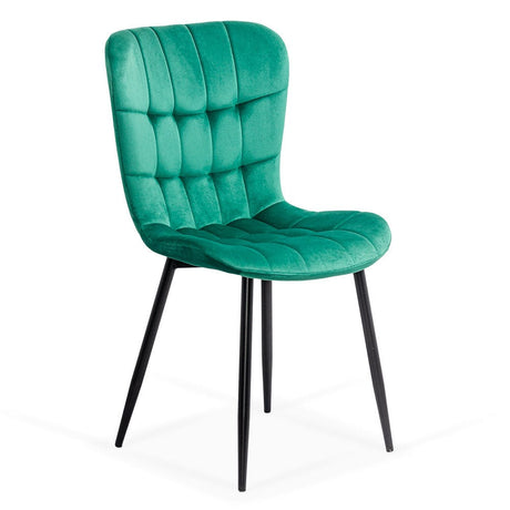 Scaun bucatarie catifea verde cadru antracit BUC247 Chateau Azul