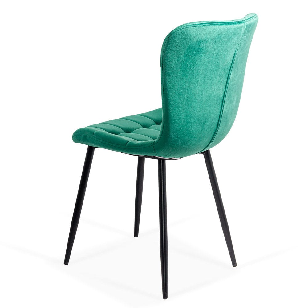 Scaun bucatarie catifea verde cadru antracit BUC247 Chateau Azul