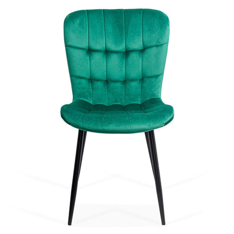 Scaun bucatarie catifea verde cadru antracit BUC247 Chateau Azul