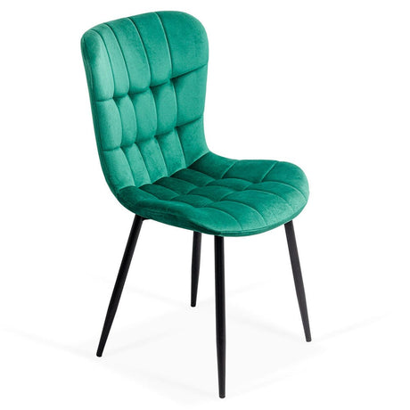 Scaun bucatarie catifea verde cadru antracit BUC247 Chateau Azul