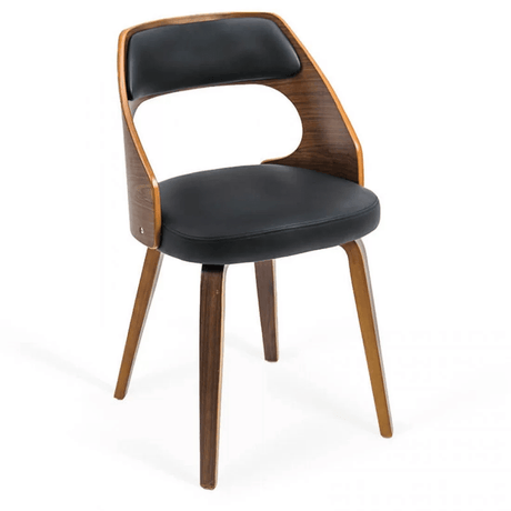 Scaun bucatarie lemn maro piele negru BUC015 English Manor