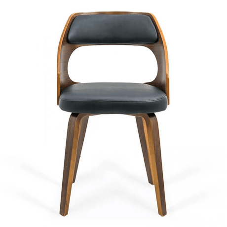 Scaun bucatarie lemn maro piele negru BUC015 English Manor