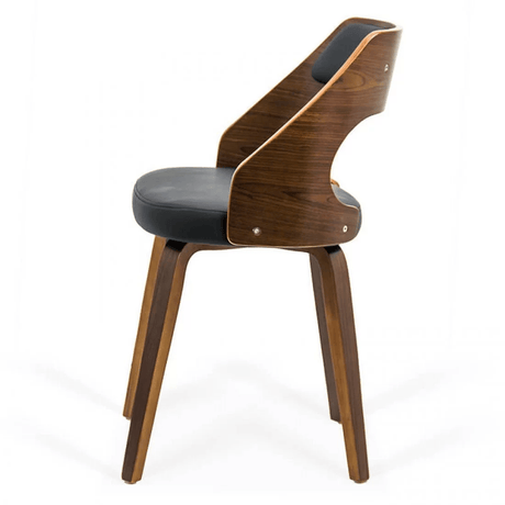 Scaun bucatarie lemn maro piele negru BUC015 English Manor