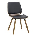 Scaun bucatarie lemn maro piele negru BUC019 English Estate