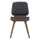 Scaun bucatarie lemn maro piele negru BUC019 English Estate