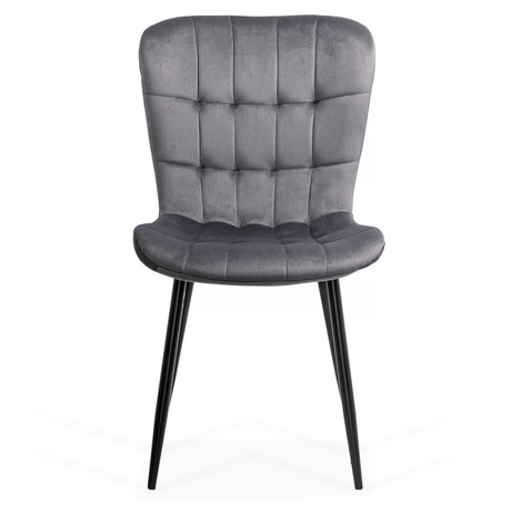 Scaun bucatarie stofa gri cadru antracit BUC247 Chateau Azul