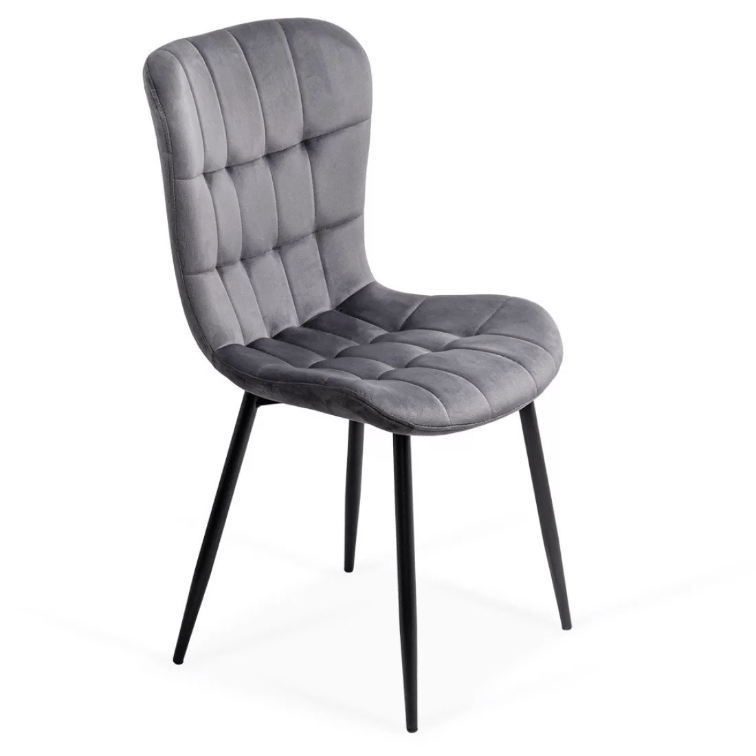 Scaun bucatarie stofa gri cadru antracit BUC247 Chateau Azul