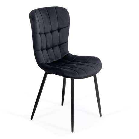 Scaun bucatarie stofa negru cadru antracit BUC247 Chateau Azul