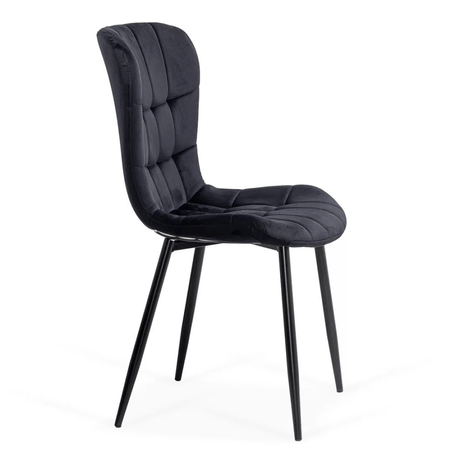Scaun bucatarie stofa negru cadru antracit BUC247 Chateau Azul