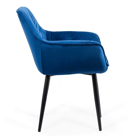 Scaun catifea albastru picioare metal BUC257 Estate