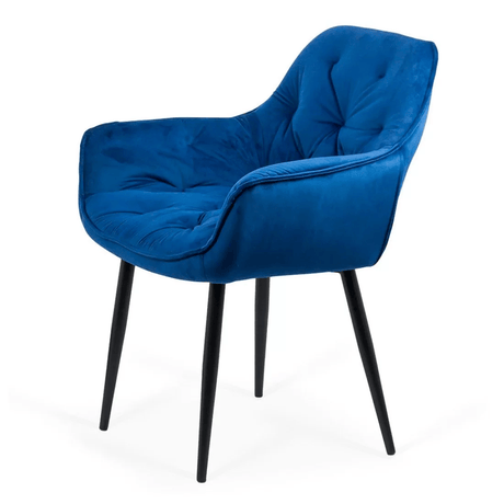 Scaun catifea albastru picioare metal BUC257 Estate