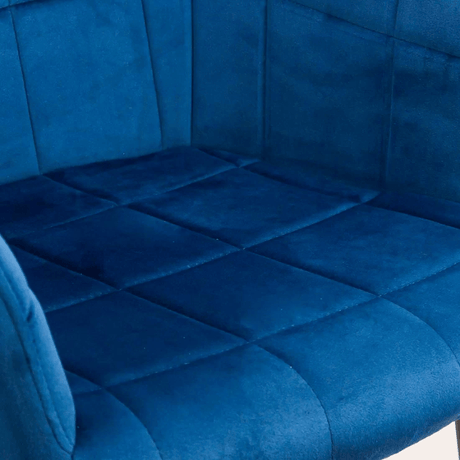 Scaun catifea albastru picioare metalice BUC260 Checkers