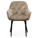 Scaun catifea bej picioare metal BUC257 Estate