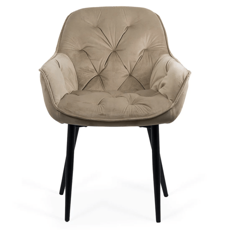 Scaun catifea bej picioare metal BUC257 Estate
