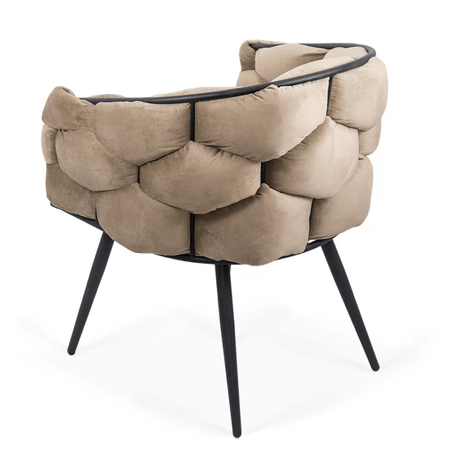 Scaun catifea bej picioare metalice BUC256 Eleonor