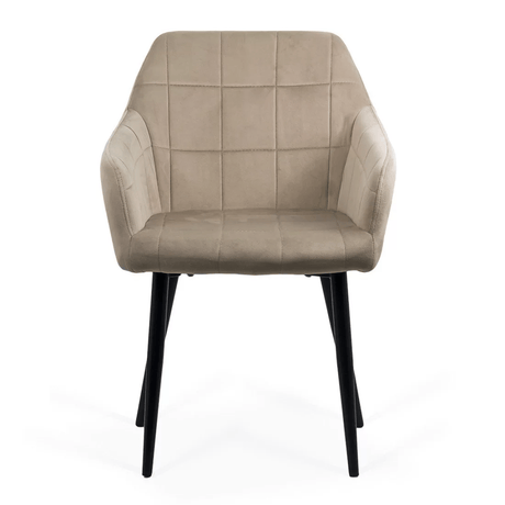 Scaun catifea bej picioare metalice BUC260 Checkers