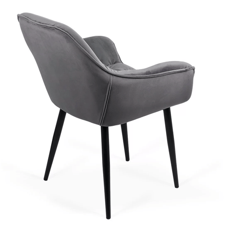 Scaun catifea gri picioare metal BUC257 Estate