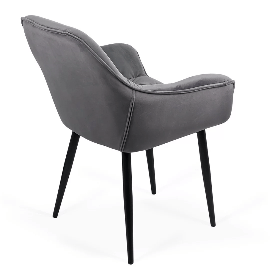 Scaun catifea gri picioare metal BUC257 Estate