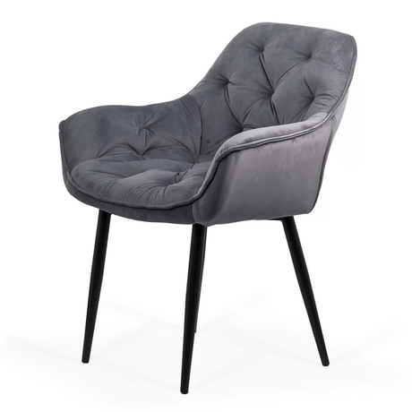 Scaun catifea gri picioare metal BUC257 Estate