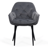 Scaun catifea gri picioare metal BUC257 Estate