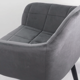 Scaun catifea gri picioare metalice BUC260 Checkers