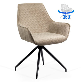 Scaun catifea rotativ cadru metalic negru BUC0223 Foster BEJ