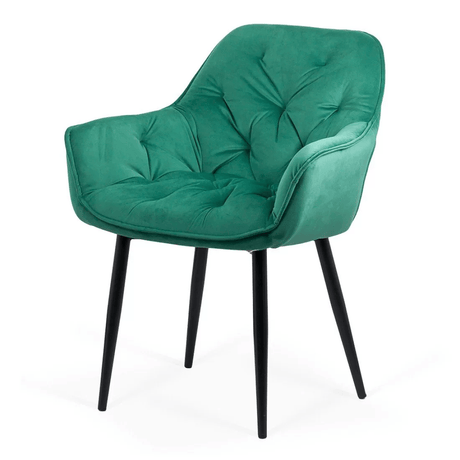 Scaun catifea verde picioare metal BUC257 Estate