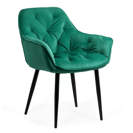 Scaun catifea verde picioare metal BUC257 Estate