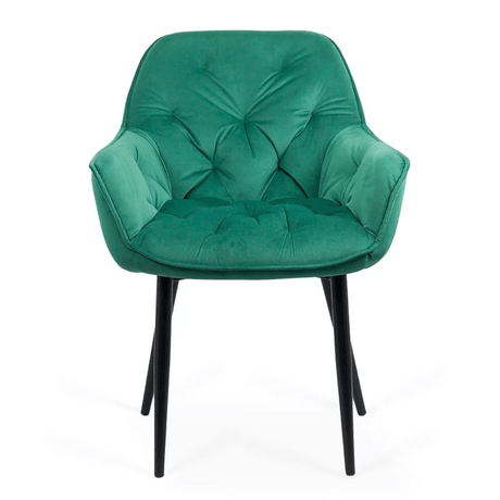Scaun catifea verde picioare metal BUC257 Estate
