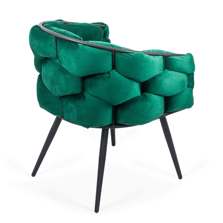 Scaun catifea verde picioare metalice BUC256 Eleonor