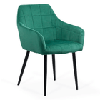 Scaun catifea verde picioare metalice BUC260 Checkers