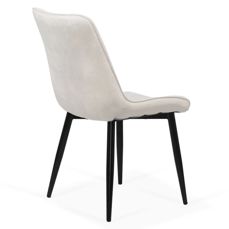 Scaun crem catifea cadru metalic negru BUC206 Cote D'Azur