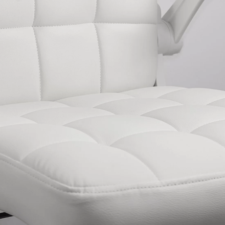 Scaun de birou cadru alb piele alba brate rabatabile OFF332 Unibreeze