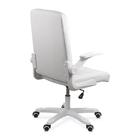 Scaun de birou cadru alb piele alba brate rabatabile OFF332 Unibreeze
