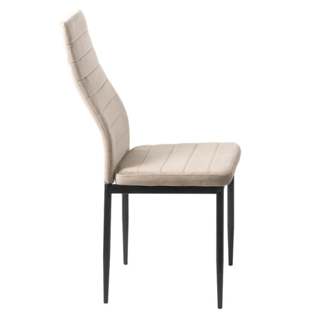 Scaun dining bej catifea cadru metalic negru BUC263V Sunset