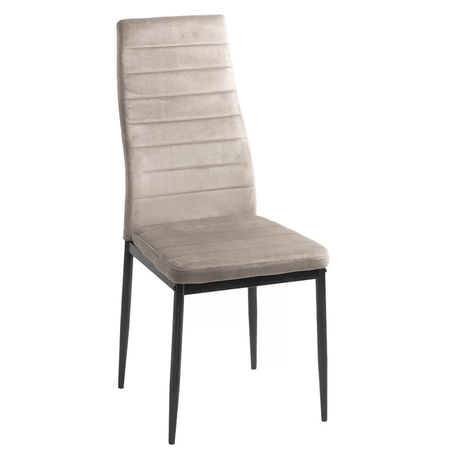 Scaun dining bej catifea cadru metalic negru BUC263V Sunset