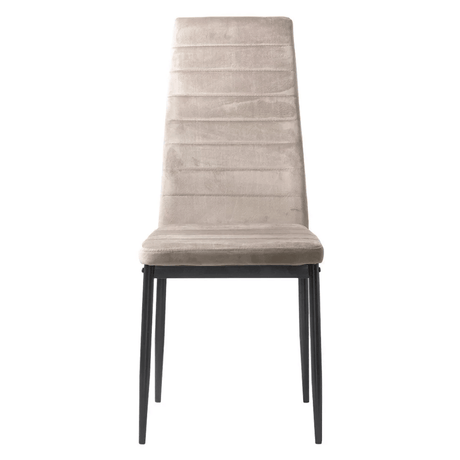 Scaun dining bej catifea cadru metalic negru BUC263V Sunset