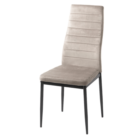 Scaun dining bej catifea cadru metalic negru BUC263V Sunset
