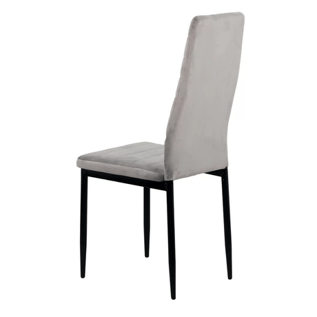 Scaun dining gri catifea cadru metalic negru BUC263V Sunset