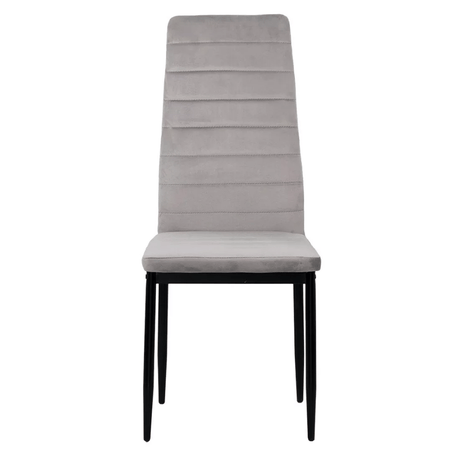 Scaun dining gri catifea cadru metalic negru BUC263V Sunset