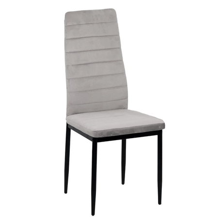 Scaun dining gri catifea cadru metalic negru BUC263V Sunset