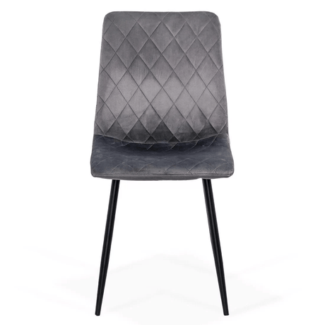 Scaun dining gri catifea picioare metalice negre BUC209 Larix