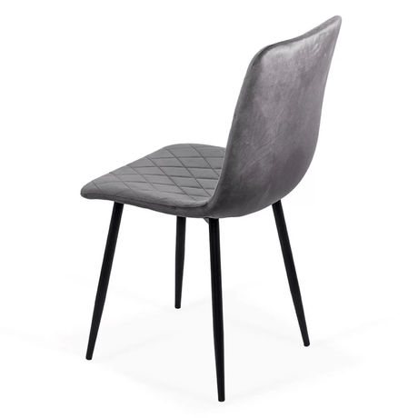 Scaun dining gri catifea picioare metalice negre BUC209 Larix