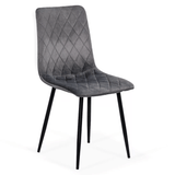 Scaun dining gri catifea picioare metalice negre BUC209 Larix
