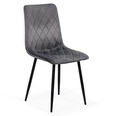 Scaun dining gri catifea picioare metalice negre BUC209 Larix