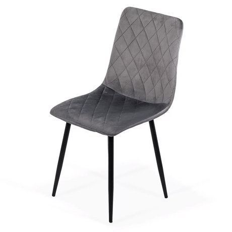 Scaun dining gri catifea picioare metalice negre BUC209 Larix