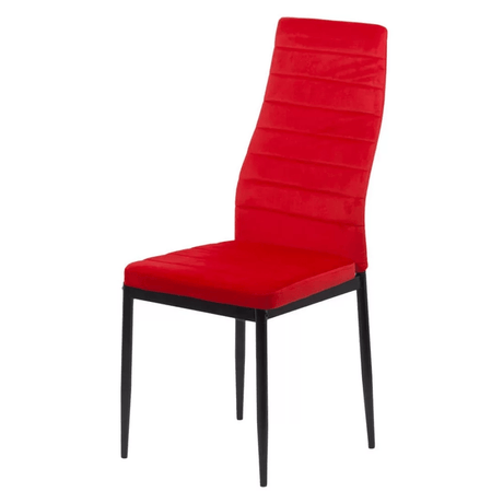 Scaun dining rosu catifea cadru metalic negru BUC263V Sunset