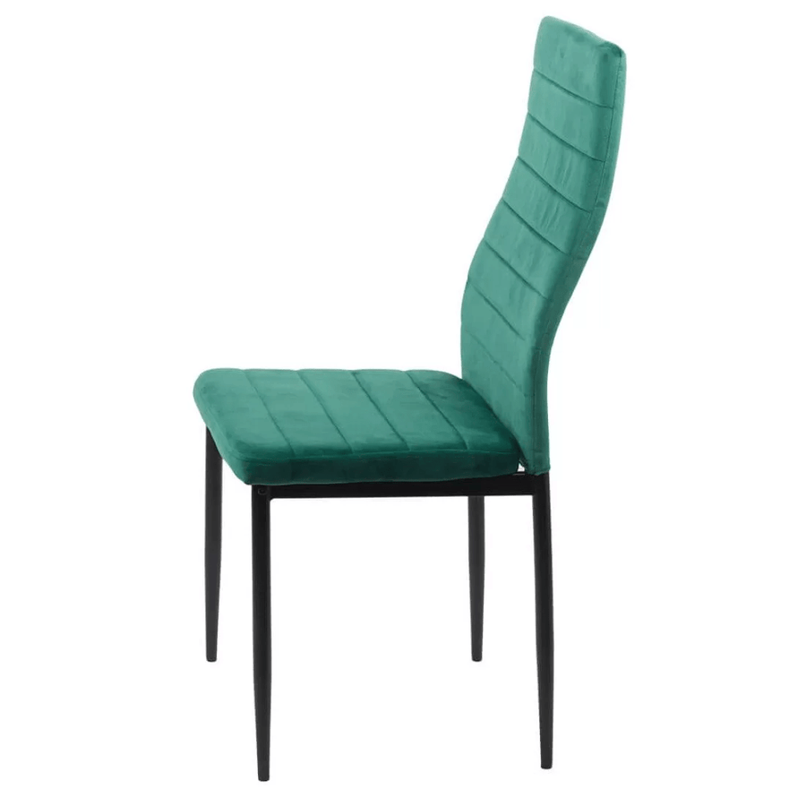 Scaun dining verde catifea cadru metalic negru BUC263V Sunset