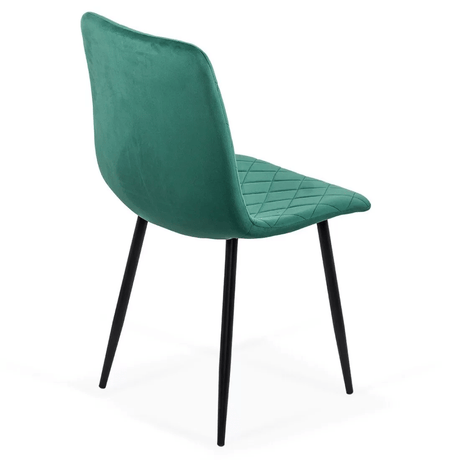Scaun dining verde catifea picioare metalice negre BUC209 Larix