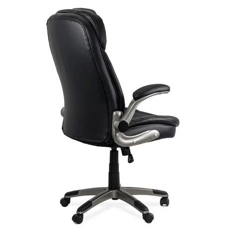 Scaun directorial piele negru 130 kg brate rabatabile OFF320 Hive